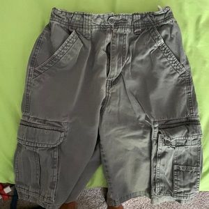 Gray cargo shorts